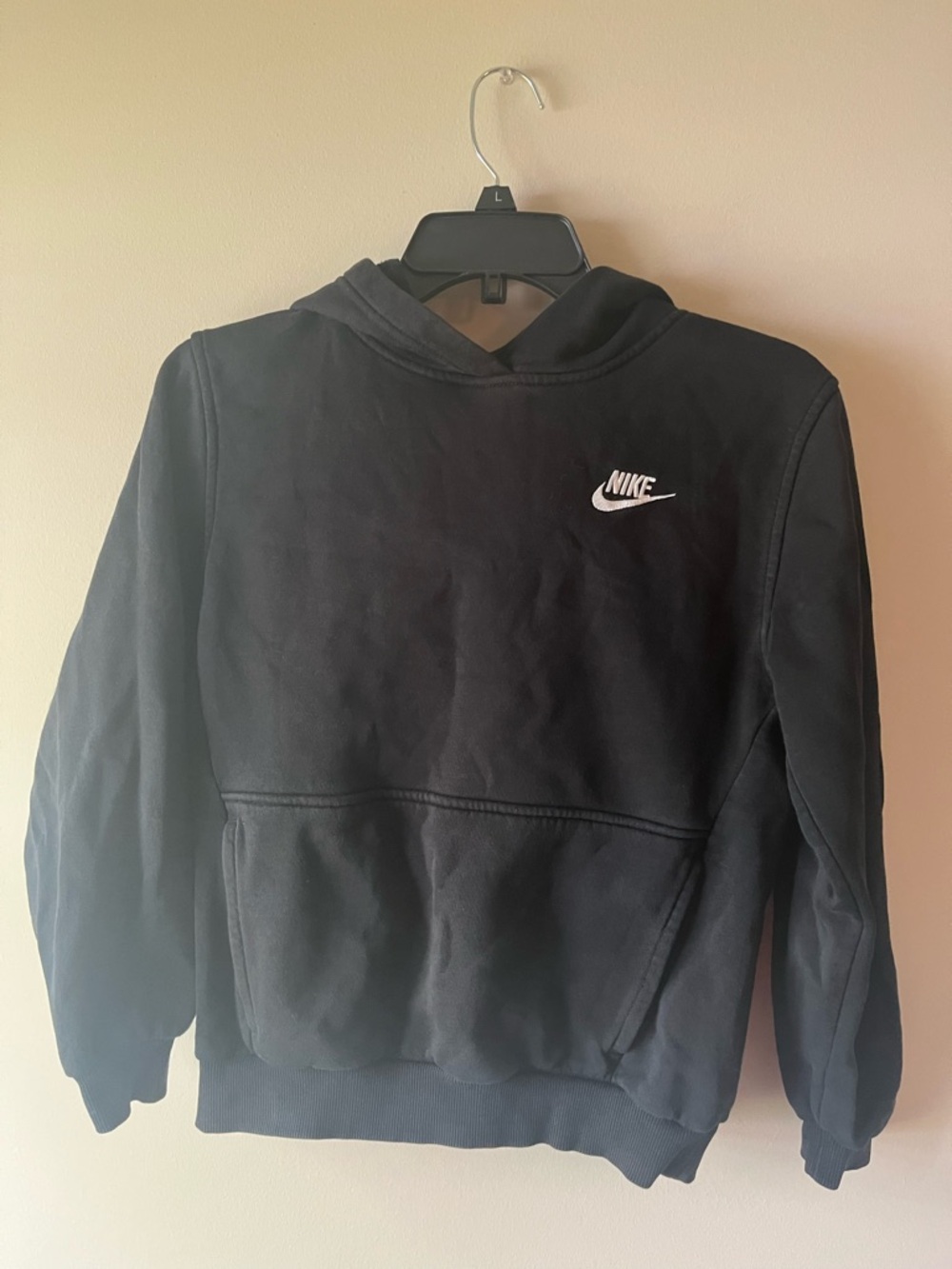 Nike Black Crewneck Hoodie with White Swoosh